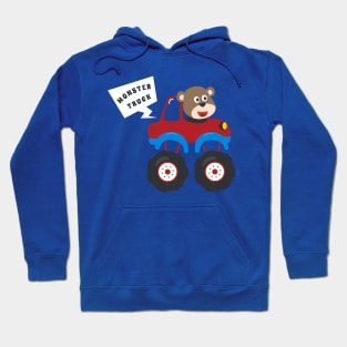 illustration of monster truck with cartoon style Hoodie